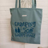 Stofftasche campinghappyplace seeblau