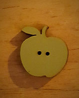 Knopf Apfel mit Blatt grün