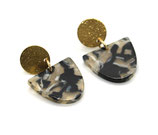 Black marble half oval