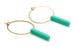 Hoop oval bar turquoise