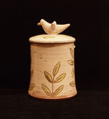 Jar with lid with bird