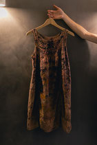 Vintage Kleid 100 % Leinen mit Spitze *pflanzengefärbt*