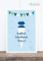 Postkarten Endlich Schulkind. Hurra!