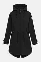 derbe Island Friese Damen Softshell Mantel schwarz