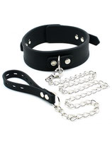 Halsband mit Metall Hundekette