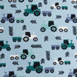 Traktor mit Anhänger hellblau
