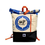 Beadbags Life Backpack aus recycelten Zementsack Ri99 Blau Büffel