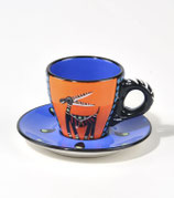 Espressotasse mit Untersetzer Antilope