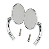 BILTWELL UTILITY MIRROR SET, ROUND PERCH MOUNT BLACK OR CHROME