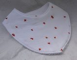 Bavoir bébé double gaze blanche coeurs