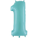 Ballon Chiffre Bleu Pastel - Taille:+- 100cm