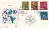 Bund 0401ff  FDC  Jugendmarken 1963 - Heimische Vogelwelt