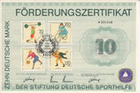 DSH Förderungszertifikat - 1991    10 DM  - Sportmarken