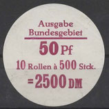 Bund 0916    50 Pf   Verschluss- Stangendeckel  der  500er Rolle