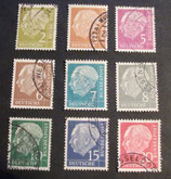 Heuss 2, 4, 5, 6, 7, 8, 10, 15, 20  Pf gestempelt