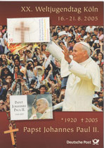 Erinnerungsblatt Papst Johannes Paul II.   -  A5 Faltblatt