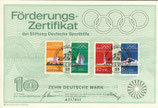 DSH Förderungszertifikat - 1972    10 DM  - Sportmarken