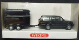 Wiking 0066  Mitsubishi Pajero mit Viehhänger  - Pferdetransporter rot