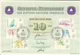 DSH Förderungszertifikat - 1984    10 DM  - Sportmarken  Olympia-Zertifikat