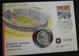 Sportstätten in Deutschland  -  100 + 50 Pf     FDC und 10 DM Silbermünze
