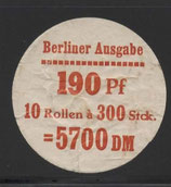 Berlin 0539  -  190 Pf Burgen und Schlösser  - R300er  Verschlußteller  Type I