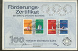 DSH Förderungszertifikat - 1972    100 DM  - Sportmarken
