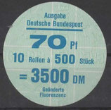 Bund 0918    70 Pf   Verschluss- Stangendeckel  der  500er Rolle