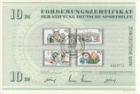 DSH Förderungszertifikat - 1990    10 DM  - W. Busch Geschichten  Bund