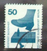 Berlin  408  50 Pf  RE01 gest.  -  Riesenmarke - leider geschnitten