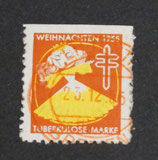 Vignette Tuberkulose 1955 rot og gestempelt 23.12.1955