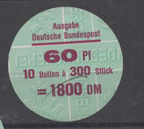 Bund 1028    60 Pf   Verschluss- Stangendeckel  der  300er Rolle