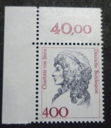 Bund 1582 Charlotte von Stein 400 Pf    Marke vom Eckrand