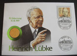 Numisbrief Heinrich Lübke  - 1 DM