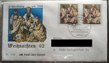 BD 1639-1640 2 FDC Weihnachtsmarken 1992