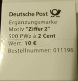 Bund 3042 Ergänzungswert 2 cent **   Komplette 500er Rolle