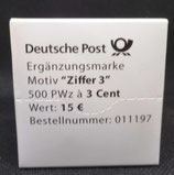 Bund 2964 Ergänzungswert 3 cent **   Komplette 500er Rolle