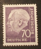 Bund 0263xv 70 Pf Heuss II
