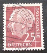 Bund 0186 -  25 Pfg  gest.  Heuss