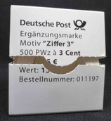 Bund 2964 Ergänzungswert 3 cent **   Komplette 500er Rolle  - OVP offen