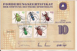 DSH Förderungszertifikat - 1993    10 DM  - Jugendmarken