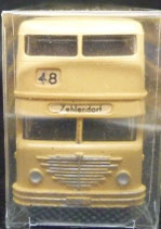 Wiking 0722 Büssing    Berliner DD Bus    D 2 U geschlossen   Milch  - bemalter Grill -  Linie 48