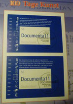 Bund 2257  Block 58    11. documenta 2x mit versch. ESST auf Restnumisblatt