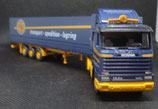 Wiking 518 Scania 143 M Streamline   Pritschensattelzug   ASG - Spedition    - mit Windleitbleche