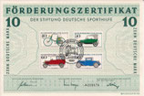 DSH Förderungszertifikat - 1982    10 DM  Berlin