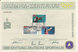 DSH Förderungszertifikat - 1988    10 DM  - Sportmarken  Berlin  Olympia-Zertifikat