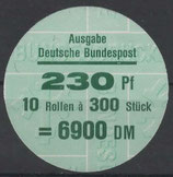 Bund 0999    230 Pf   Verschluss- Stangendeckel  der  300er Rolle