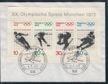 Bund 0684ff Block 6    Olympische Spiele 1972  auf Brief