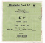 Bund 1932    47 Pf   Verschluss- Stangendeckel
