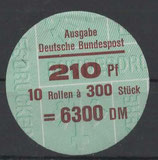 Bund 0998    210 Pf   Verschluss- Stangendeckel  der  300er Rolle