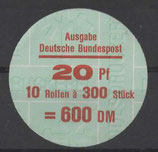 Bund 0995    20 Pf   Verschluss- Stangendeckel
